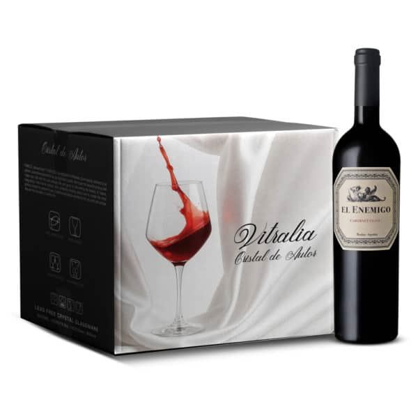 Set El Enemigo + 6 Copas de Vino Vitralia
